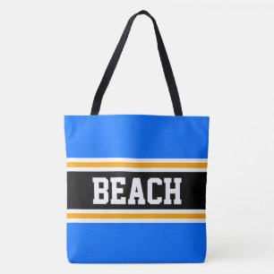 STRAND Pret Fun Helderblauw Oranje Zwart Zomer Str Draagtas