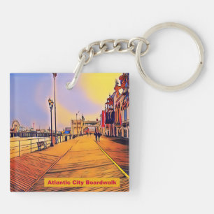 Strand Promenade Pop Art Sleutelhanger