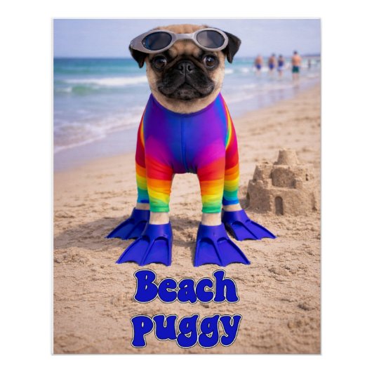 Strand Puggie Perfect Poster (Voorkant)