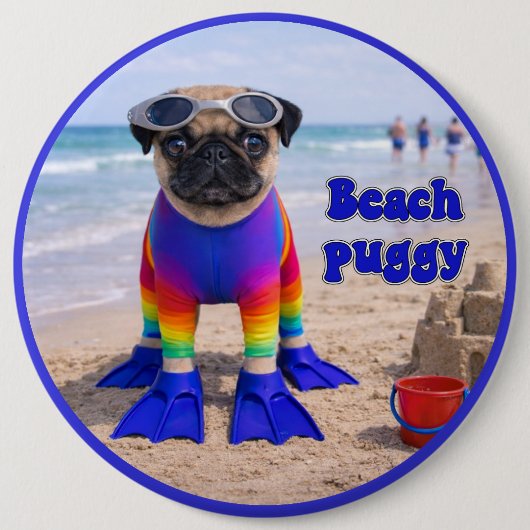 Strand Puggie Ronde Button 6,0 Cm (Voorkant)