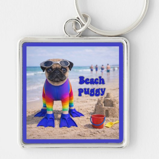 Strand Puggie Sleutelhanger (Voorkant)