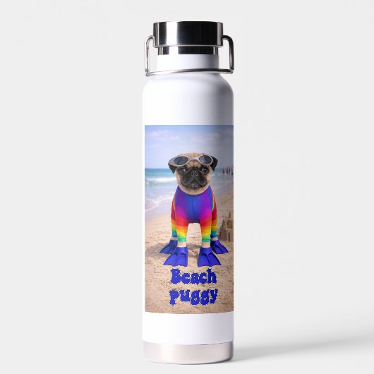 Strand Puggie Waterfles (Achterkant)