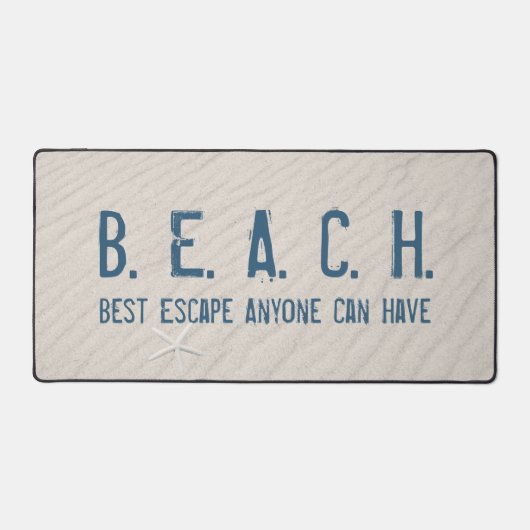 Strand Quote met witte zeester Bureaumat (Voorkant)