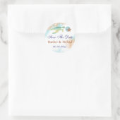 Strand red de datum schildpad zeester ronde sticker (Tas)