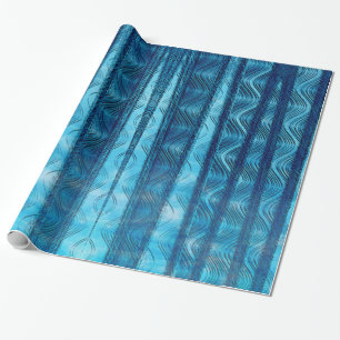Strand Retro Blauwe Golven Vintage Koele Inpakpapi Cadeaupapier