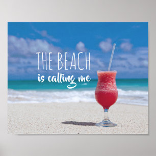 Strand roept me Caribisch Tropisch Paradijs Poster