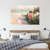 *~* Strand Roos Close Up TV2 Uitgerekte Canvas Pri (Insitu (Slaapkamer))