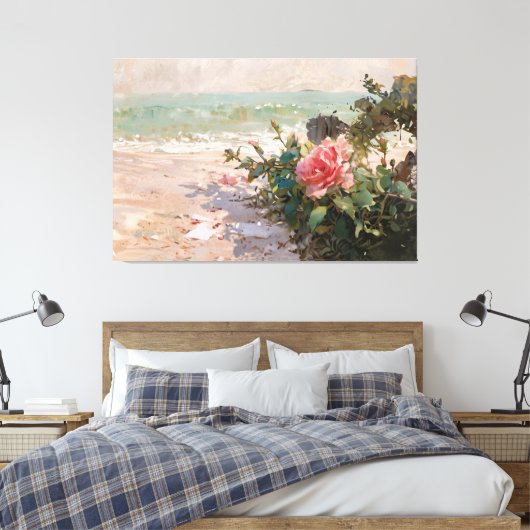 *~* Strand Roos Close Up TV2 Uitgerekte Canvas Pri (Insitu (Slaapkamer))