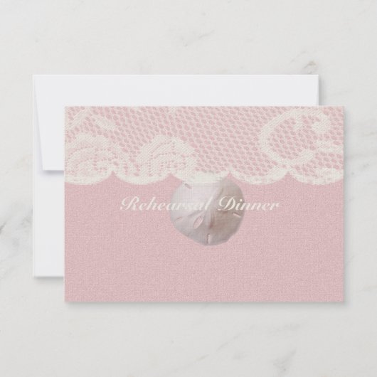  strand roze repetitie diner kaart (Achterkant)