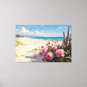 *~* Strand Rozen hekken TV2 Uitgerekte Canvas Prin Afdruk