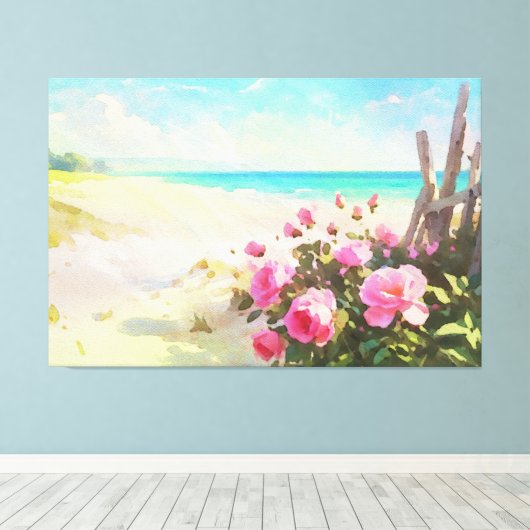*~* Strand Rozen Omheining TV2 Uitgerekte Canvas P (Insitu (Houten vloer))