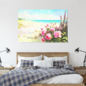 *~* Strand Rozen Omheining TV2 Uitgerekte Canvas P (Insitu (Slaapkamer))
