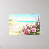 *~* Strand Rozen Omheining TV2 Uitgerekte Canvas P (Voorkant)