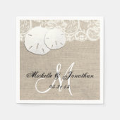 Strand Rustieke Burlap Kant Bruiloft Servet (Voorkant)