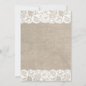 Strand Rustieke Burlap Lace bruiloft uitnodiging (Achterkant)