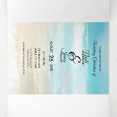 Strand Rustieke Kust Trifold Wedding Programma (Binnenkant midden)