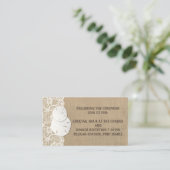 Strand Rustieke Warme Burlap Kant Bruiloft Info Ka Informatiekaartje (Staand voorkant)