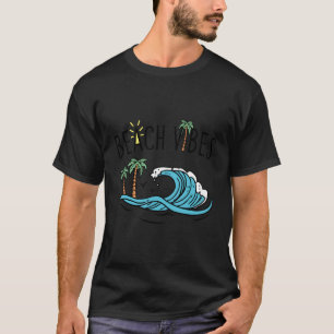 Strand s oceaangolf en palmbomen t-shirt