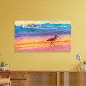 Strand Sandpiper bij zonsondergang Canvas Afdruk (Insitu (Woonkamer))