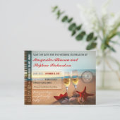 Strand Save the Date Briefkaarten (Staand voorkant)