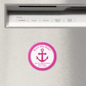Strand Save the Date Magnet Roze Anker Verjaardag Magneet (Insitu (Vaatwasser))