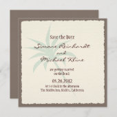 Strand Save the Date met palmbomen (Voorkant / Achterkant)