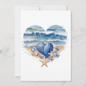 Strand Scène Starfish Verlovingsfeest Kaart (Achterkant)