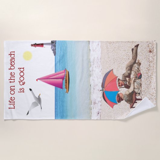 strand scène strandlaken (Voorkant)