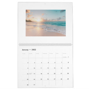Strand Scènes 12 maanden Kalender Voeg uw foto's t