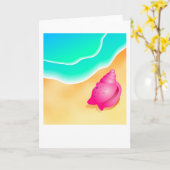 Strand Schelp Kaart (Gele Bloem)