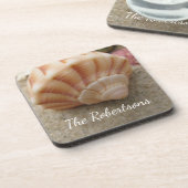 Strand Schelp Kust Familie Naam Bier Onderzetter (Linkerzijde)