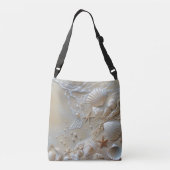 Strand schelpen Witte Parels Zeester  Crossbody Tas (Achterkant)