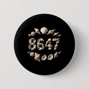 Strand schelpen Zomer Oceaan Vibe Kuststijl Ronde Button 5,7 Cm