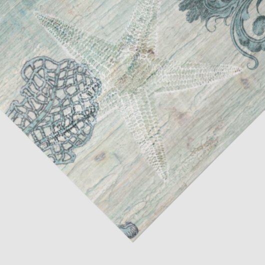 strand Schroop Blauw hout Ontvlechting Tissuepapier (Detail)