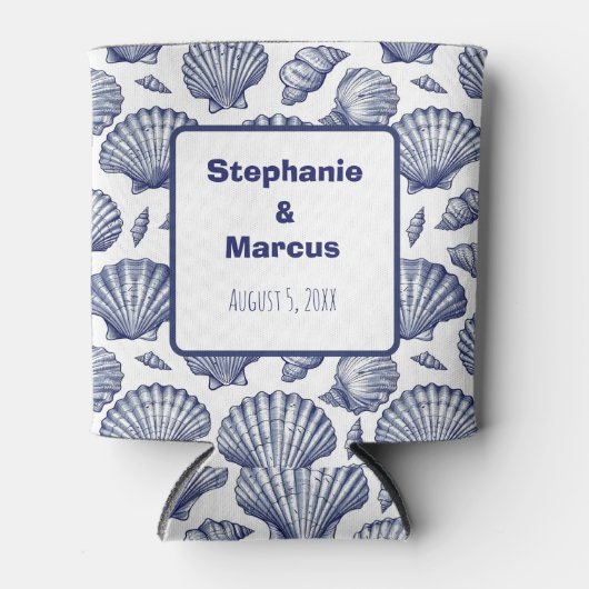 Strand Seashell Bruiloft Strand Favor Koelbox Blikjeskoeler (Voorkant)