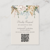 Strand Seashells Bloemen bruiloft RSVP QR Informatiekaartje (Voorkant)