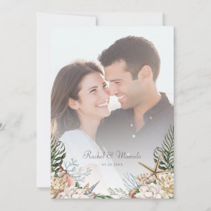 Strand Seashells Bloemen Trouwen Save the Date