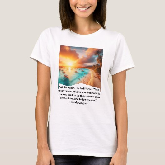 "Strand Serenity Quote T-shirt" T-shirt (Voorkant)