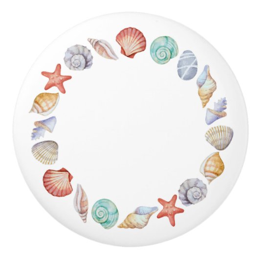 Strand Shell Cirkel Lade Knoppen (Voorkant)
