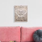 Strand Shell Hart Gepersonaliseerd Canvas Afdruk (Insitu (Woonkamer))
