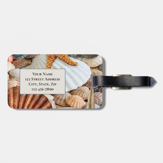 strand Shells Starfish Bagagelabel (Achterkant horizontaal)