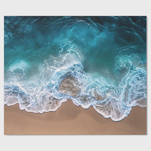 Strand Shoreline Waves Decoupage Cadeaupapier (Vlak)