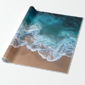Strand Shoreline Waves Decoupage Cadeaupapier (Uitgerold)