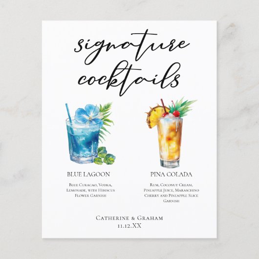 Strand Signature Cocktails Bruiloft Menu (Voorkant)