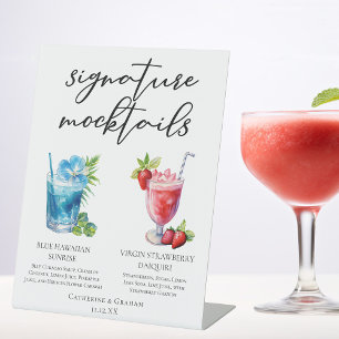 Strand Signature Mocktails Zomer Menu Reclamebord Met Voetstuk