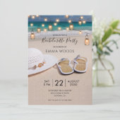 Strand slingerlichten vrijgezellenfeest kaart (Staand voorkant)