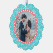 Strand Sneeuwvlokken nautische kust 2 aangepaste f Ornament Kaart (Links)