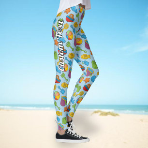Strand Speelgoed Iconen Patroon Leggings