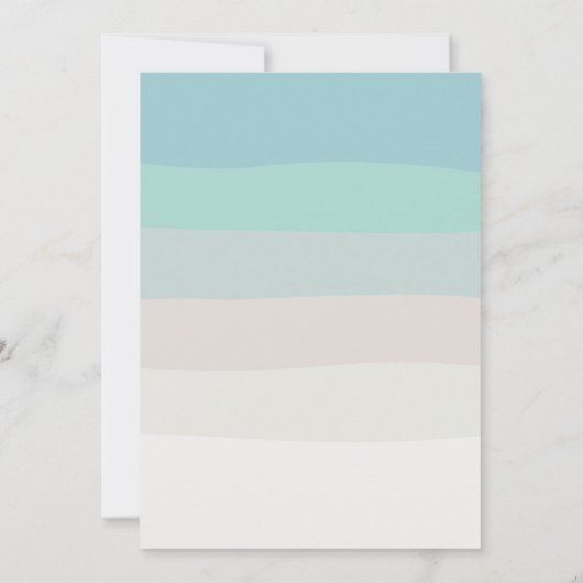 strand Starfish & Seashells Elegant Baby shower Kaart (Achterkant)