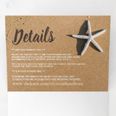 Strand Starfish Wedding Suite Drieluik Uitnodiging (Binnenzijde eerst)